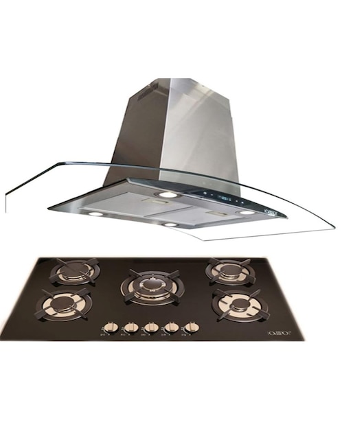 Combo de campana + parrilla Ventex + Ceres de acero inoxidable