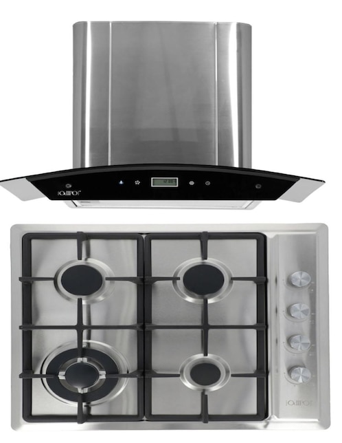 Combo campana de cocina Marex Plus + Vulcano de acero inoxidable