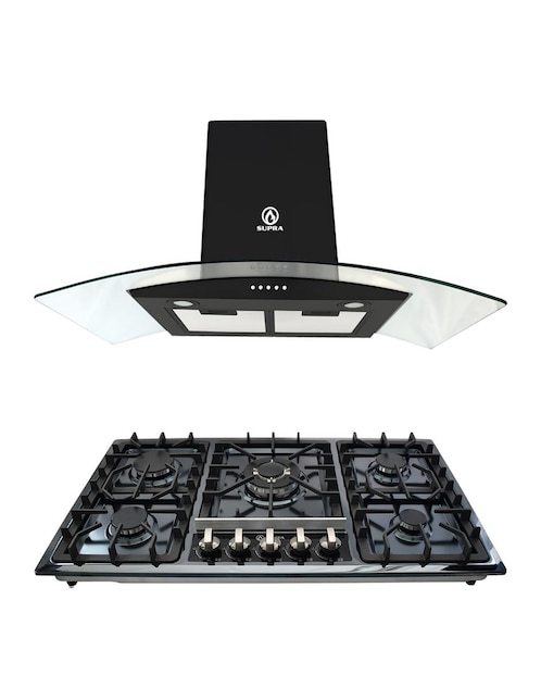 Combo campana de cocina Supra VITERBO de acero inoxidable