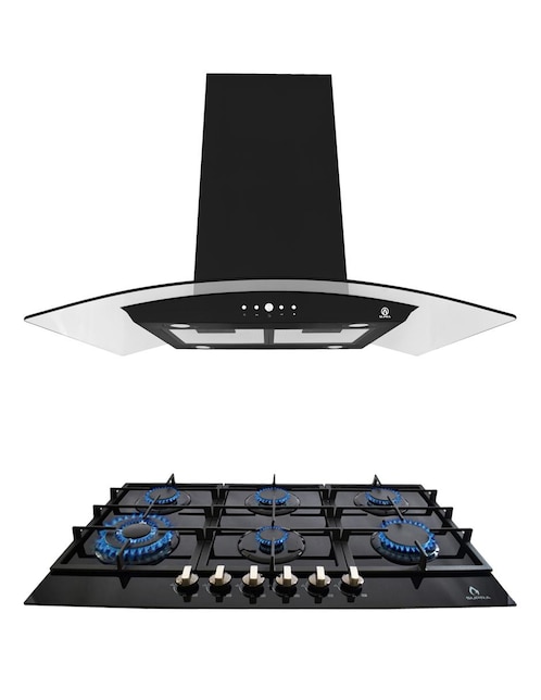 Combo Campana Extractora de Isla y Parrilla Supra Montalcino
