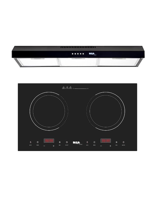 Combo parrilla inducción empotrable Disa Home + campana
