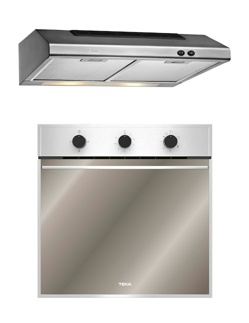 Horno a gas Teka HSB750GRX+TMX60INOX capacidad 2.5 pies + campana