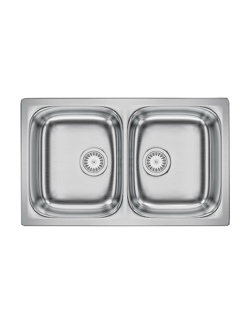 Fregadero de acero inoxidable Tecnolam CINZIA78,4X48 2V