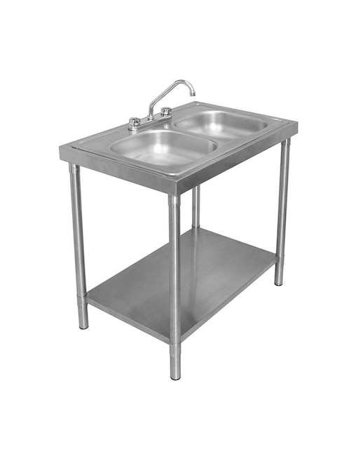 Fregadero de acero inoxidable Mindejal con escurridor no fregadero doble