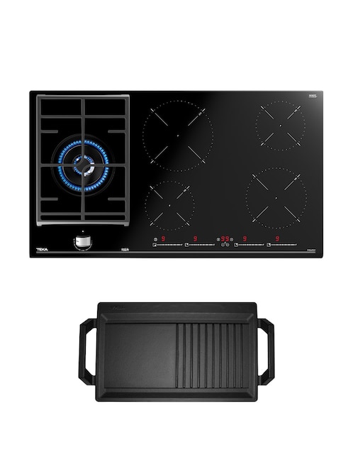 Combo parrilla de inducción empotrable Teka JZC95314ABBBK + Hot plate