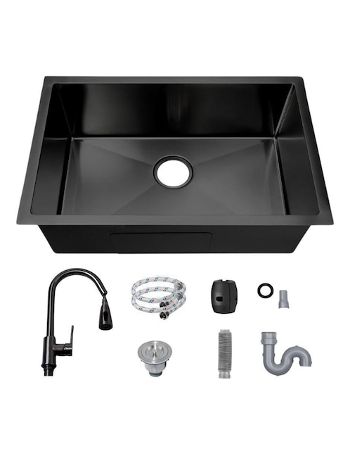Fregadero de acero inoxidable Yma Home negra cuadrada