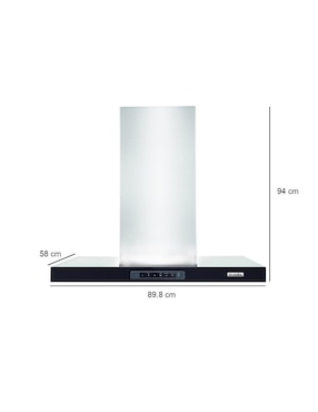 Campana de isla IO Mabe IO9019CI5I de acero inoxidable