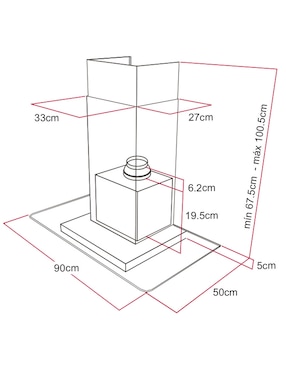 Campana de pared Teka DG 980 de acero inoxidable