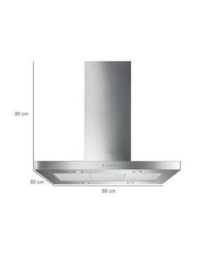Campana de isla Smeg KI90XT de acero inoxidable