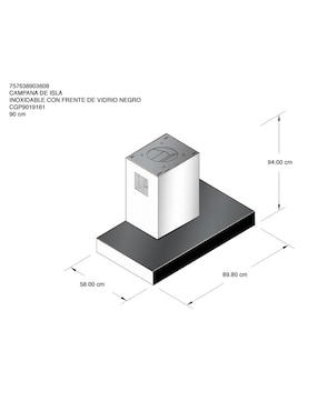 Campana de isla Ge Profile CGP9019I6I de acero inoxidable