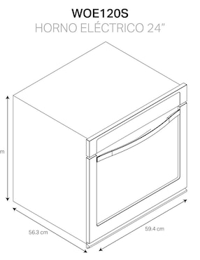Horno eléctrico Whirlpool WOE120S capacidad 68 L