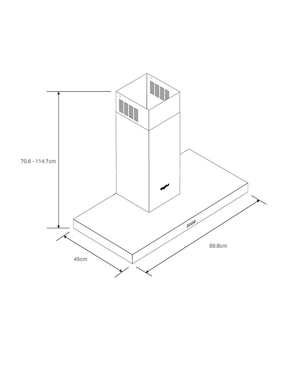 Campana de pared Whirlpool WHW9001S de acero inoxidable