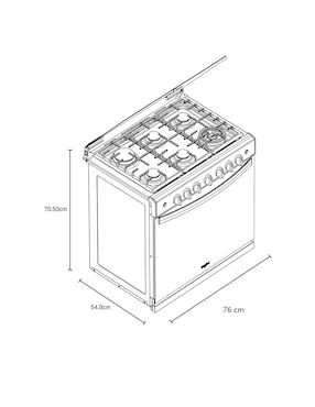 Estufa empotrable a Gas LP Whirlpool 76 cm WER3100D de 6 quemadores