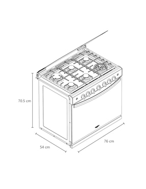 Estufa empotrable a Gas LP Whirlpool 76 cm WER5100S de 6 quemadores