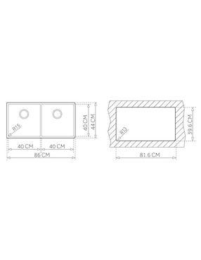 Fregadero de acero Teka BE LINEA R15 2C 860