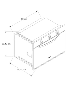 Horno a gas natural Whirlpool WOA301S capacidad 73 L