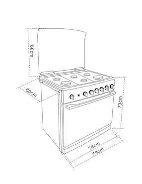 Estufa empotrable a Gas LP Teka 79 cm EMGG8660SRX de 6 quemadores