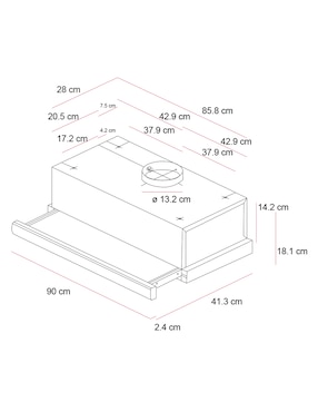 Campana de pared Teka TL9310INOX de acero inoxidable