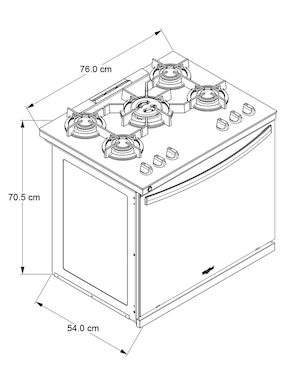 Estufa empotrable a Gas LP Whirlpool 76 cm WER7600S de 5 quemadores