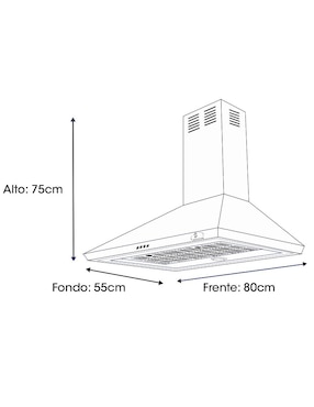 Campana de pared Sanaire GEA 80 CM P de acero