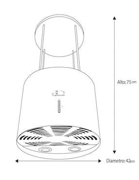 Campana de isla Sanaire IBI 42 CM C de acero