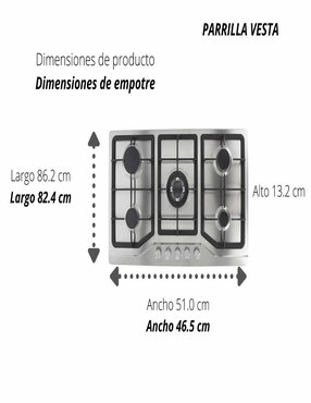 Parrilla a gas lp empotrable Odipo