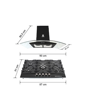 Combo campana de cocina Supra C9-16-BB de acero inoxidable