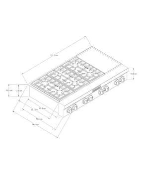 Parrilla a gas lp empotrable Kitchenaid