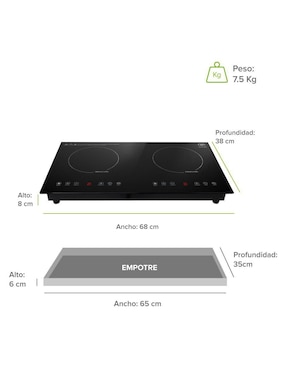 Parrilla a inducción empotrable Avera
