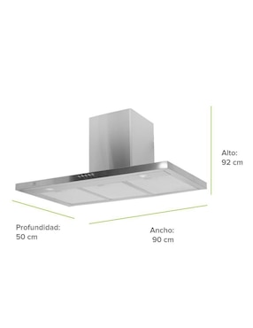Campana de pared Avera CEV90B de acero inoxidable