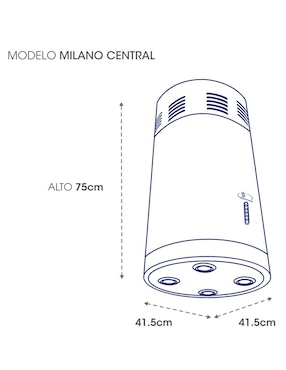 Campana de isla Sanaire MILANO de aluminio