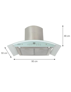 Campana de pared Axcent LUCA de acero inoxidable