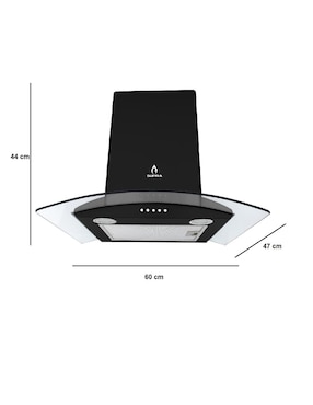 Campana de pared Supra CC-60-BLACK de cristal templado
