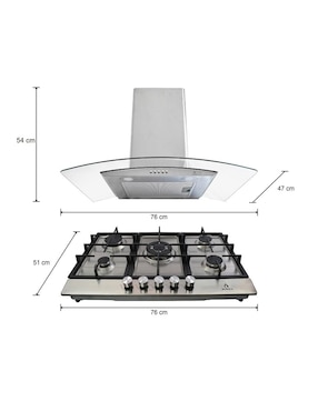Campana de pared Supra C7-35-AC de acero inoxidable