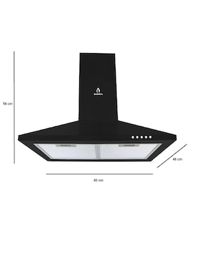Campana de pared Supra CM-60-BLACK de acero inoxidable