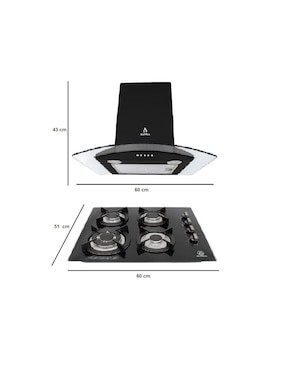 Combo campana de cocina Supra C6-08-BB de acero inoxidable