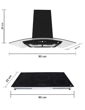 Combo campana de cocina Supra ISELA de vidrio