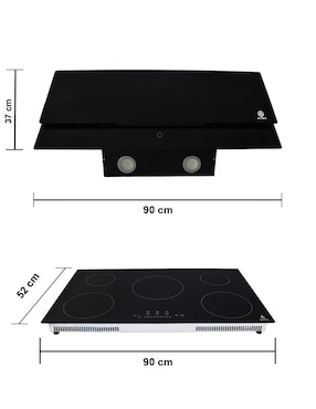 Combo campana de cocina Supra STELLA de vidrio