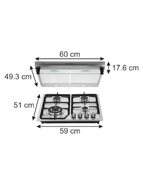 Parrilla a gas lp empotrable Axcent