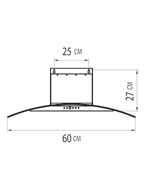 Campana de pared Tecnolam VEGA.AC60 de acero inoxidable