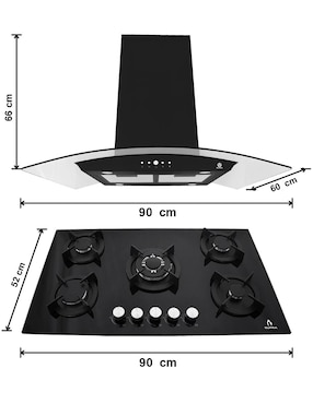 Combo campana de cocina Supra VARESE de acero inoxidable