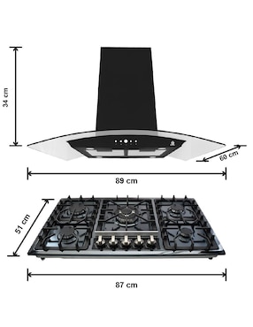 Combo campana de cocina Supra C9-69-AN de acero inoxidable