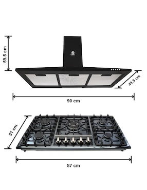 Combo campana de cocina Supra C9-73-AN de acero inoxidable