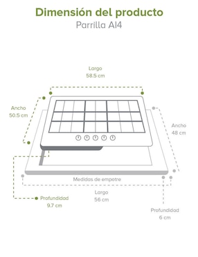 Parrilla a gas lp empotrable Avera