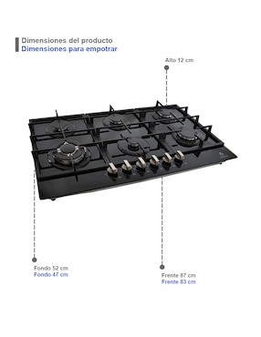 Parrilla a gas lp empotrable Supra