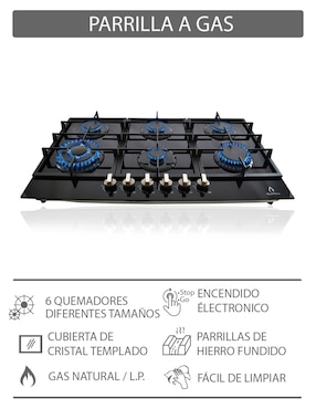 Parrilla a gas lp empotrable Supra