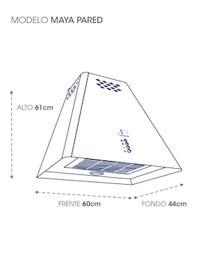 Campana de pared Sanaire MAYA 60 de aluminio