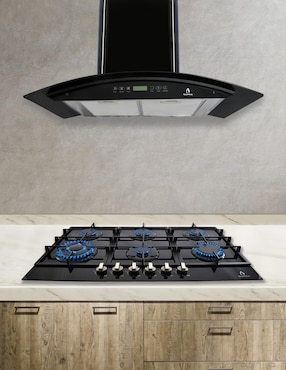 Combo campana de cocina Supra de cristal templado