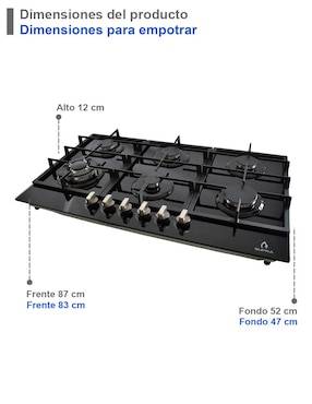 Combo campana de cocina Supra de cristal templado