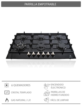Combo campana de cocina Supra de cristal templado